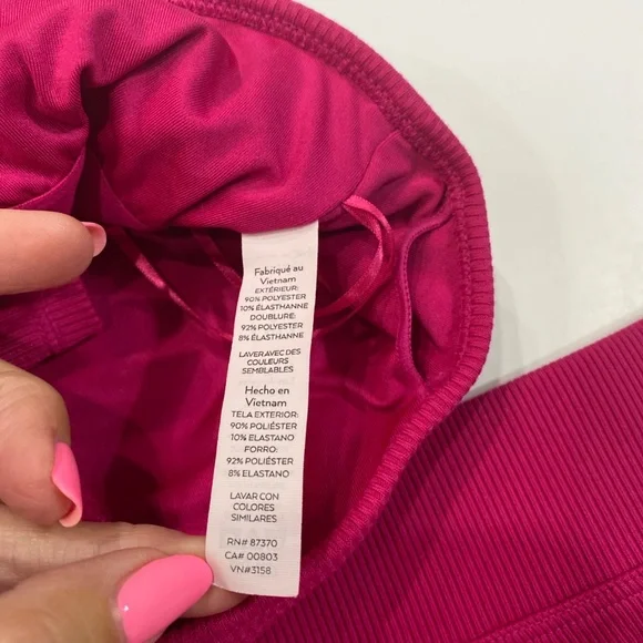 Alo yoga pink magenta crush sports bra xs biker shorts s 2 pc set - Picture 12 of 13